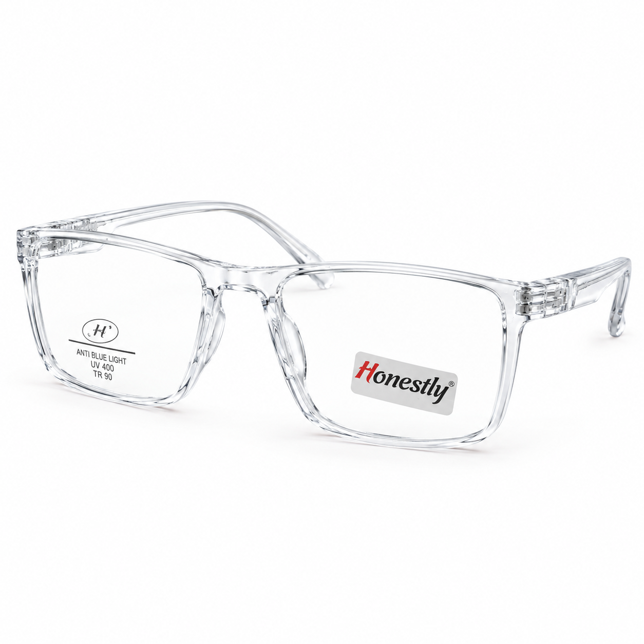 Transparent Flat Top Navigator Eyeglasses with Blue Cut Lenses